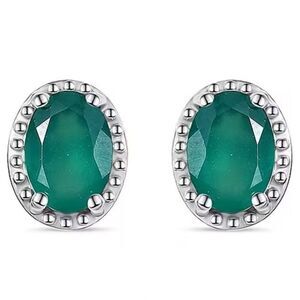 Verde Onyx Floral Stud Earrings